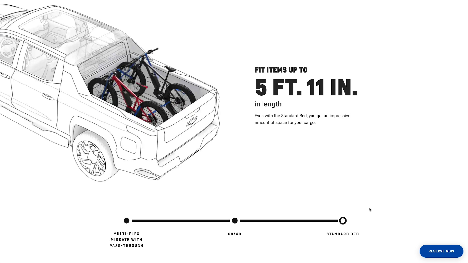 Silverado EV bed configurator — Multi-Flex Midgate with Pass-Through
